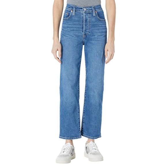 Levi's Women's Ribcage Straight Ankle Jeans Blue 30 - Picture 1 of 9